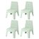 1 Kit 4 Cadeiras Infantil Origami Rivatti 38,5 cm -Largura- Estrutura em Polipropileno -PP- Menta